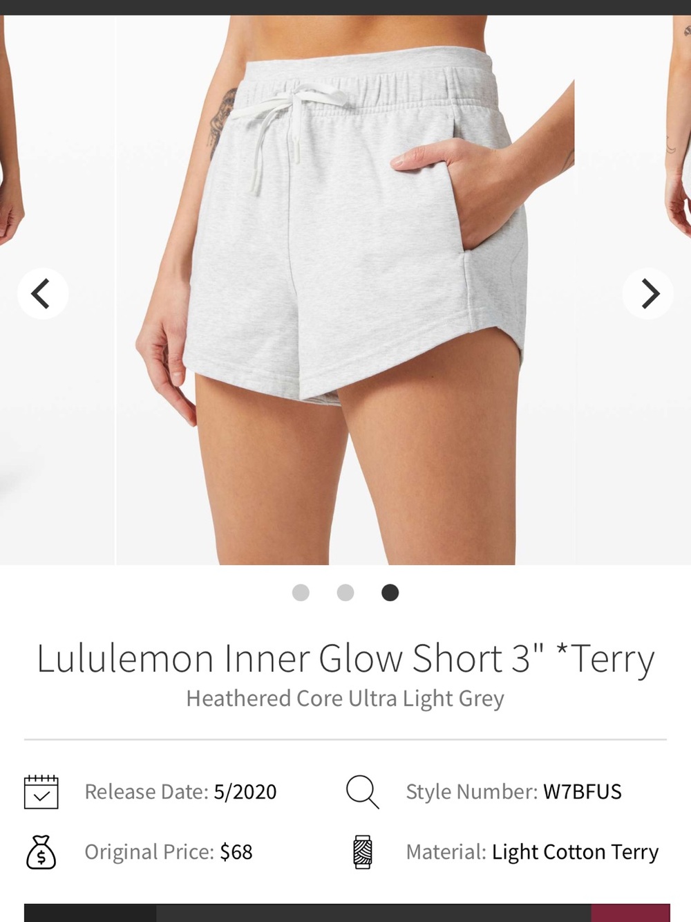 lululemon athletica Heather Gray Athletic Drawstring Shorts